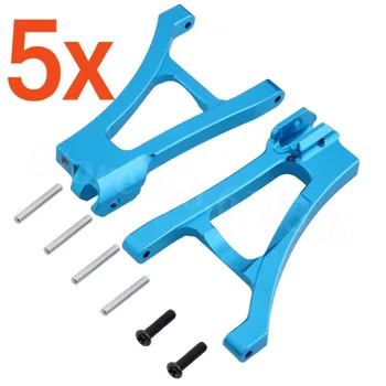 アップグレード金属モータ歯車減速ギアと金属ステアリングスイングアームベースcリアハブシートサーボプルロッド、ブルー