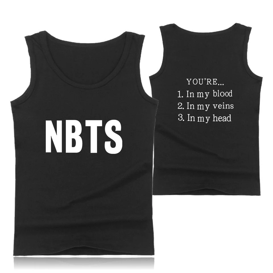 Новый BTS мужские безрукавки для женщин принт NBTS майка Корея модный бренд дизайн