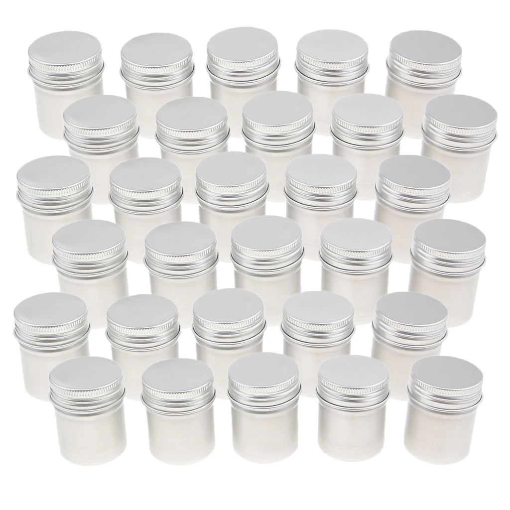 30x 50ml Aluminium Tin Lip Balm Tin Pot Cosmetic Cream Jar Bottle Container