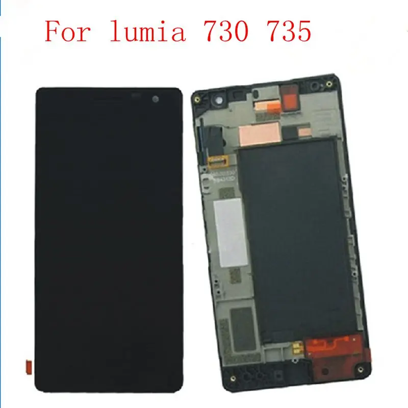 

4.7' For lumia730 RM-1039 1038 Lcd display+touch glass digitizer Frame Full assembly for Nokia lumia 730 735 replacement screen