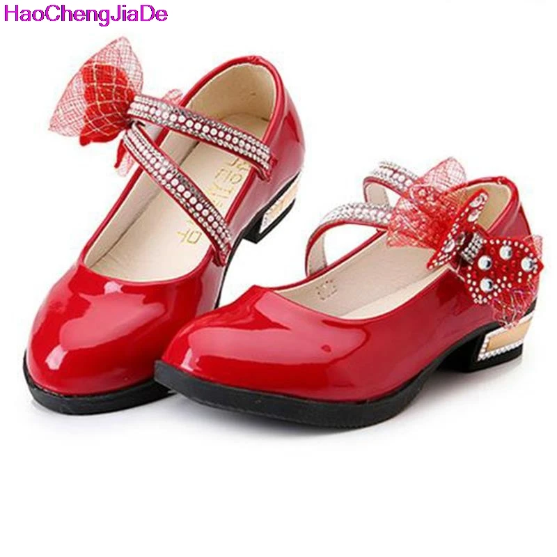 HaoChengJiaDe Hot Autumn Big Girls Shoes Fashion Princess Slip on Bow