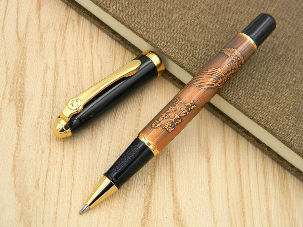 Black metal Bronze Emboss eagle golden gift Roller ball Penin