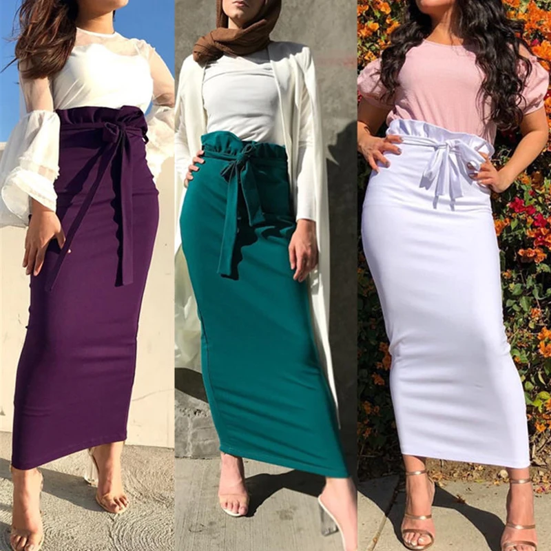 Plus Size Ruffles Skirts Faldas Mujer Moda 2019 Summer Abaya Dubai Muslim Long Maxi High Waist Skirt Women Jupe Longue Femme Plus Size Ruffles Skirts Faldas Mujer Moda 2019 Summer Abaya Dubai Muslim Long Maxi High Waist Skirt Women Jupe Longue Femme