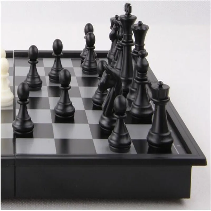 

1X International Chess Board Magnetic Folding Portable Set High Quality Games Camping Travel Entertainment New ES1464 25x25x2CM