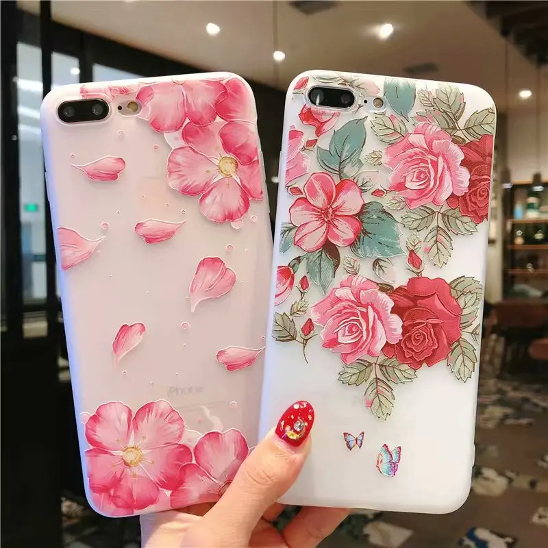 

NiceKing Cute Cartoon Flowers Silicone Phone Cases For iPhone 6 6S 7 8 Plus Case Soft TPU Case Cover For Apple iPhone X 8 7 6 S