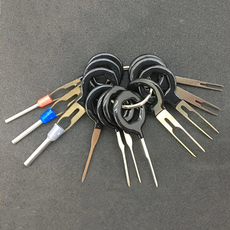 

11pcs/set Plug Circuit Wire Harness Terminal Extract Pick Connector Crimp Pin Back Needle Remove Tool Set For Board Auto Car