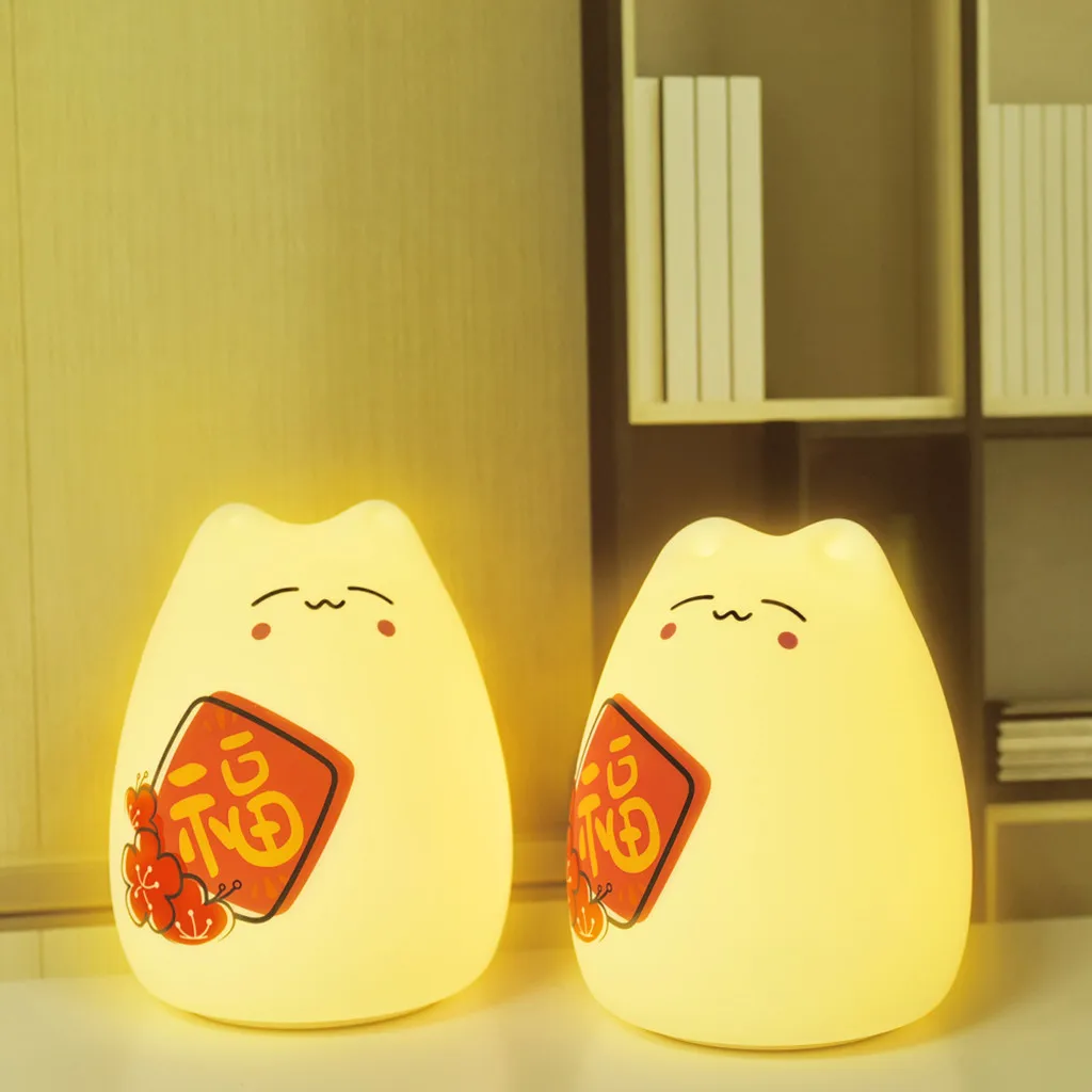 

Decoracion Hogar Lovely Cute Cat Night Light Bedroom Decor Mini LED Lamp Bulb Small Ornaments Multifunction For Kids Gift 29