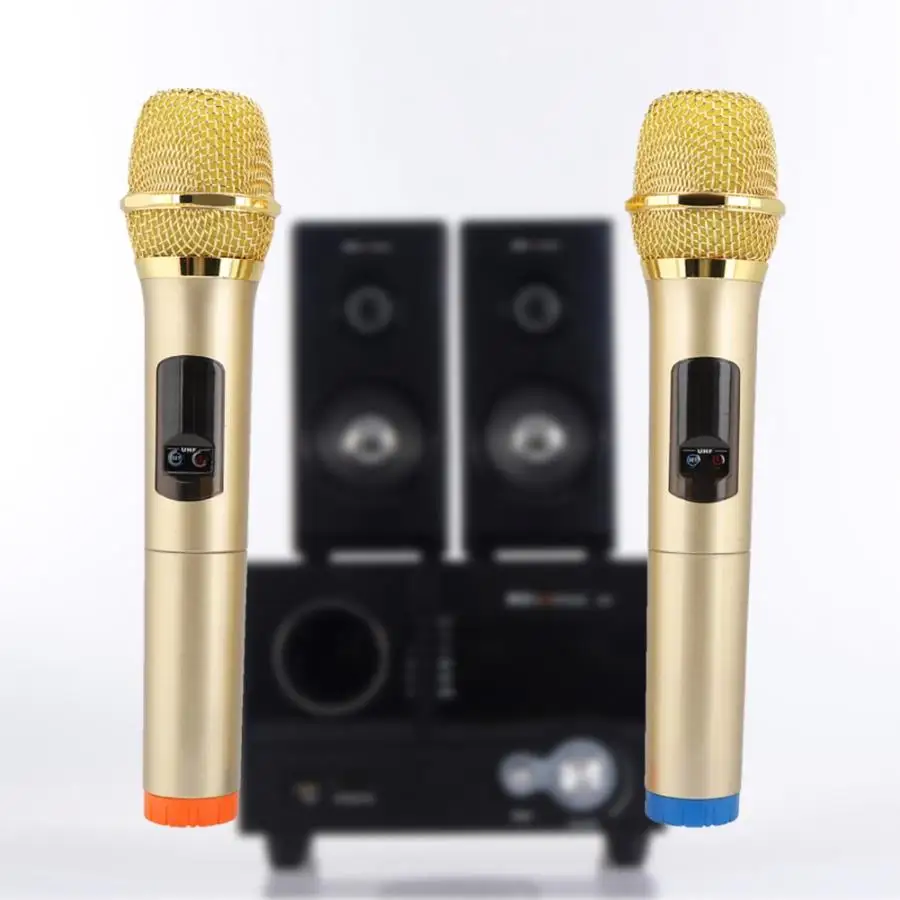 Портативный беспроводной ручной микрофон система приемник комплект для караоке речи беспроводной микрофон для встречи