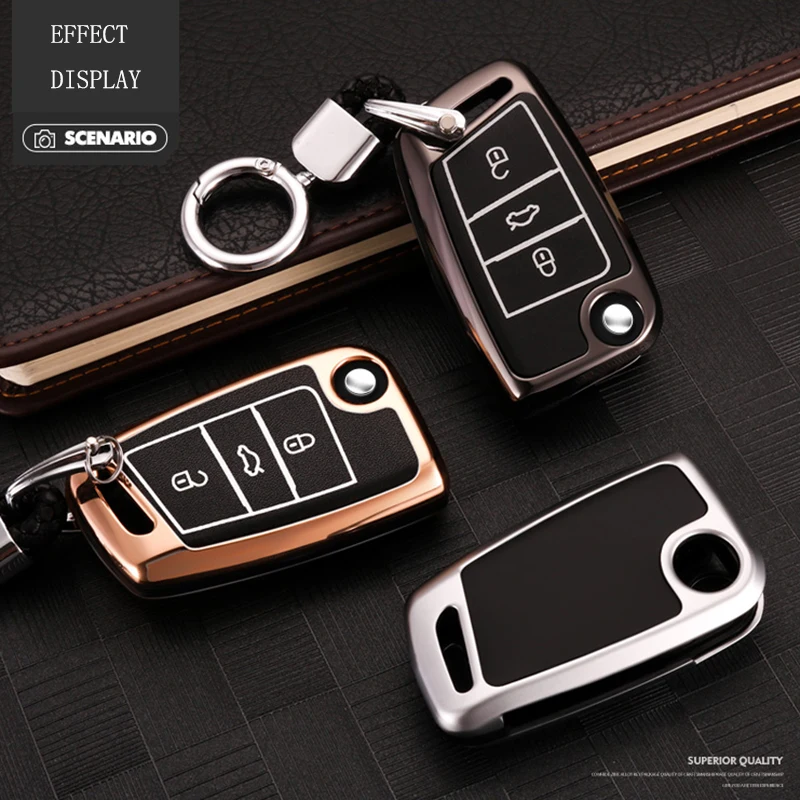 

Car Key Cover Alloy Key Case Key Bag fit for Passat 2011-2018 Key Shell Protector Key Chains Auto Accessories Styling