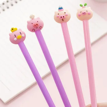 

Korea creative cartoon stay cute powder pig gel pen fresh cute student exam writing pen office pen