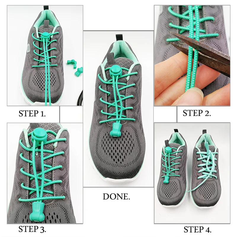 Lock Elastic shoeLace 22 Colors a Pair Of Locking Shoe Laces Elastic Sneaker Shoelaces Shoestrings Running/Jogging/Triathlon