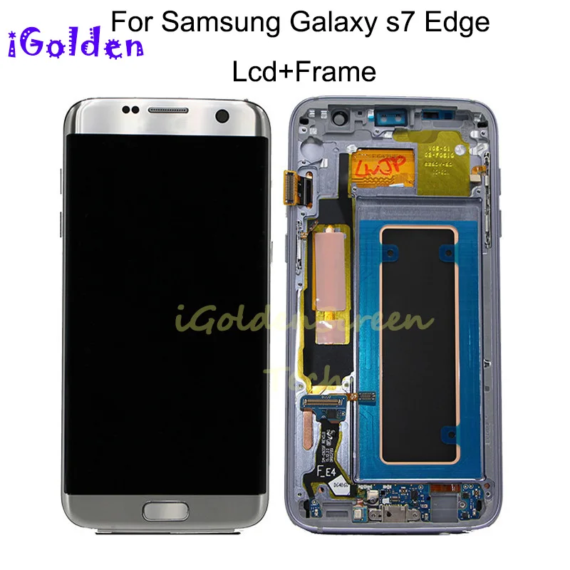 

G935F lcd For SAMSUNG GALAXY S7 EDGE G935A LCD Digitizer Assembly For Galaxy G935FD LCD Display + Touch Screen + Frame