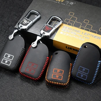 

leather key cover for toyota yaris L yarisl 2014 2016 car key case wallet holder 2 button key holder key2Y