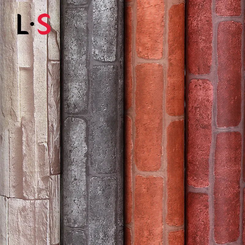 Self adhesiv 3D Effect PVC Brick Stone Pattern Wallpaper ...