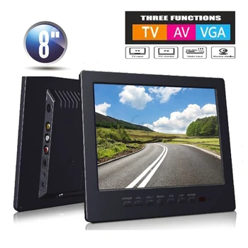 

8 inch Car CCTV Monitor PC Portable Monitor Analog TV Receiver Color Video Monitor Screen VGA / TV / AV Input Russia Language