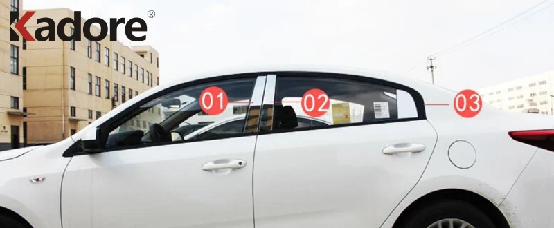 Для Kia Rio 4 X-line Sedan из нержавеющей стали, автомобильное Окно B+ C, столбы, декоративная наклейка, отделка автомобиля, внешние аксессуары