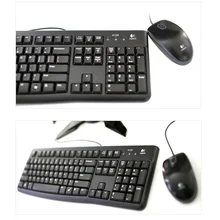 Logitech mk120 Проводная клавиатура Мышь комбо Водонепроницаемый Mute 1000 точек/дюйм оптические клавиатуры и Мышь комплект