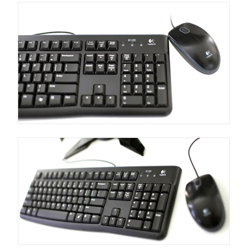 

Logitech MK120 Wired Keyboard Mouse Combo Waterproof Mute 1000dpi Optical Tracking Keyboard and Mouse Set