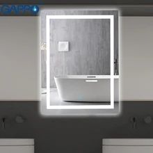 Gappo зеркала для ванной, настенный светодиодный круглый косметический зеркальный Квадратный светодиодный светильник для ванной комнаты с сенсорным выключателем, регулируемый зеркальный светильник
