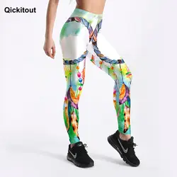 Qickitout Летний стиль женские Леггинсы Спортивные Цвет Ловец снов печатных эластичные леггинсы до середины талии Фитнес брюки Прямая доставка