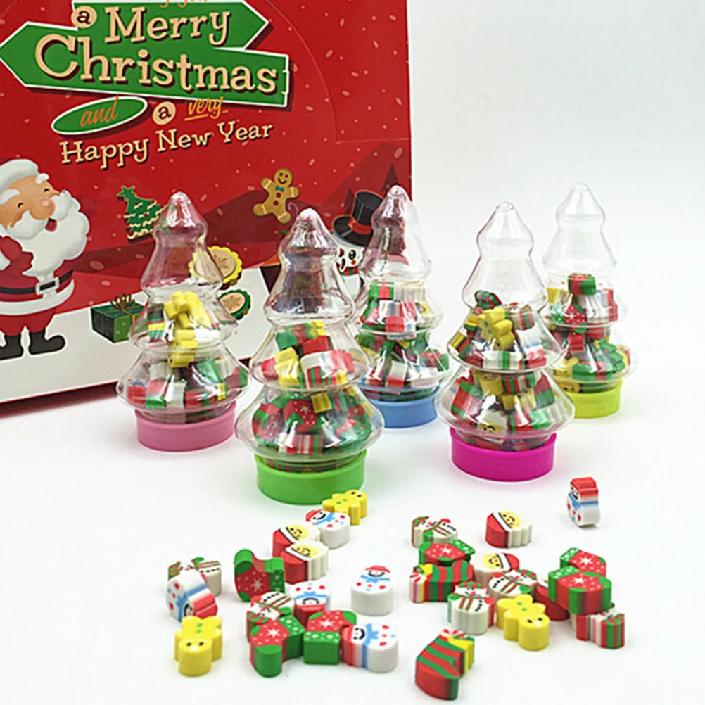20Pcs/Set Kawaii Christmas Eraser Mini Christmas Ball Erasers New Year