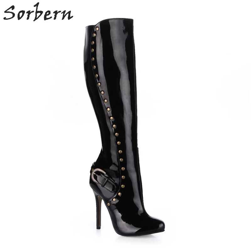 knee high boots heels pointed