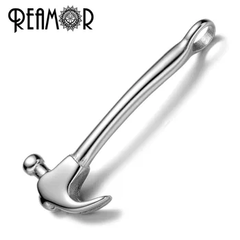 

REAMOR 5mm 316L Stainless steel Silver Color Tool Hammer Connectors Charms For Jewelry Making Accessories Fit Necklaces Bracelet