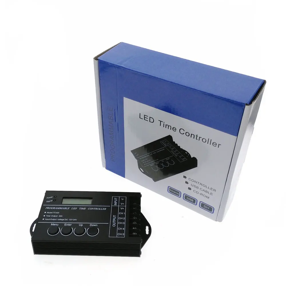 

LED Time Controller DC12-24V 20A 5 Channel Time Programmable Controller