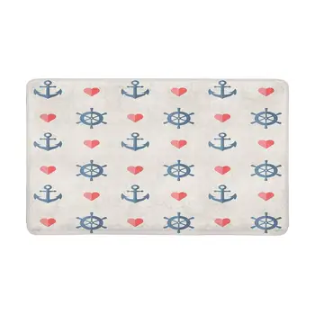 

Nautical Anchors Ship Wheels Doormat Anti-Slip Entrance Mat Floor Rug Indoor/Front Door Mats Home Decor, Rubber Backing Large