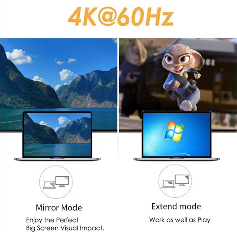 USB C to DisplayPort Adapter Cable(Support 4K@60Hz), USB-C(Thunderbolt 3) to DP 1ft Length for MacBook Pro, Google Chromebook05
