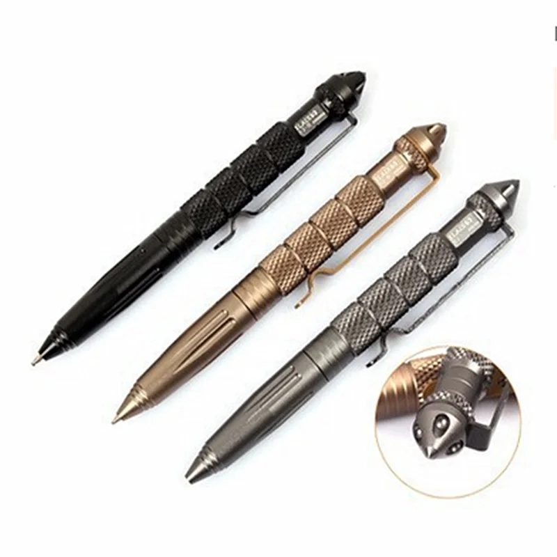 

2017 New Black Ink Metal Ballpoint Pen Aluminum Alloy High-grade Self-defense Tactical Pen Multi-function Tool Pen