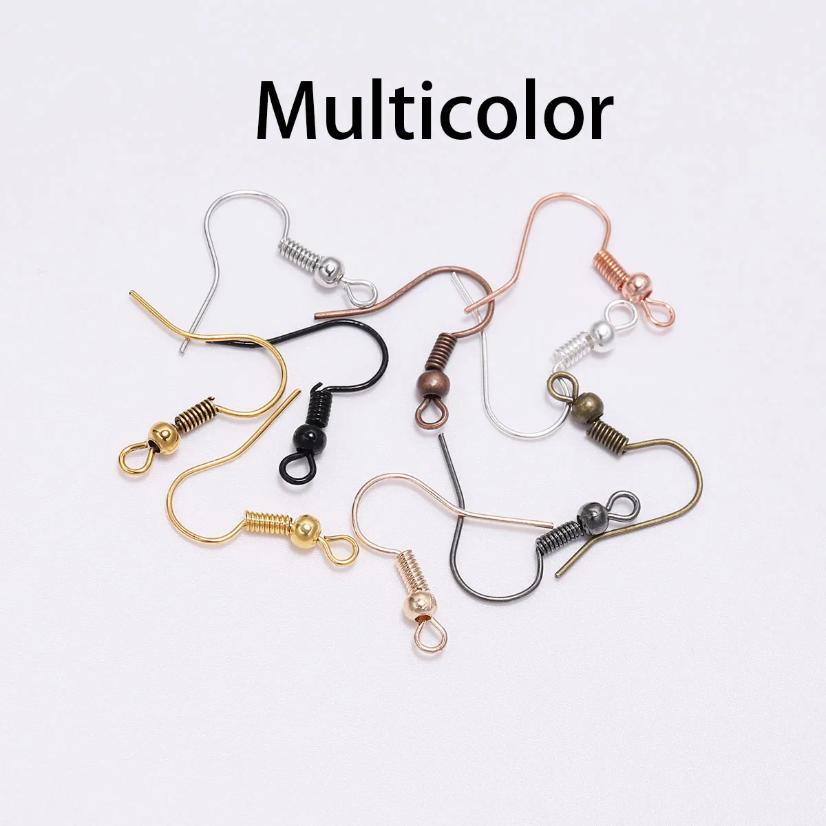 100pcs/lot 20*17mm 10 Color Iron Bead Charms Earring Wires With Ear Hook Earrings Clasp Findings Supplies For Jewelry Making DIY - Цвет: Multicolor