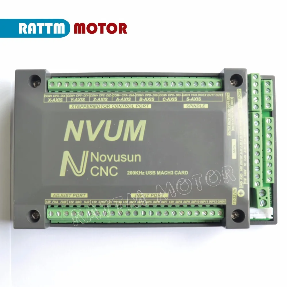  Controlador CNC 3 4 5 6 Axis NVUM 200KHZ MACH3 tarjeta de Control de movimiento USB para Servomotor