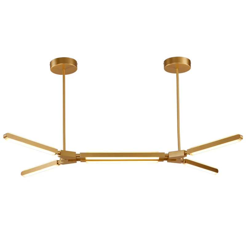 

Post modern pendant lights Aluminum droplight plated gold luxury decorative LED hotel hall living room acrylic lighting fixture