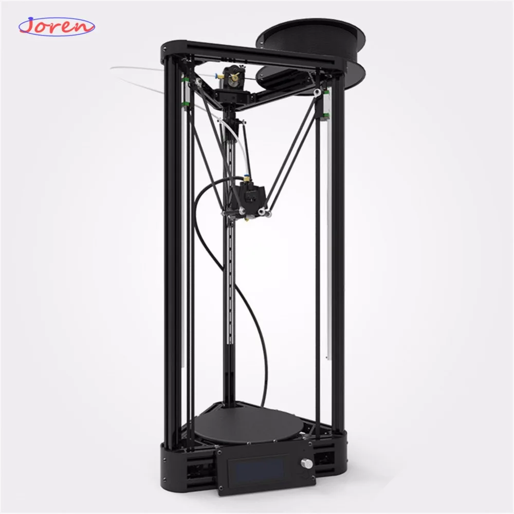 2016 LCD Diy 3d Metal Printer, Large Printing Size with auto leveling 3d-Printer Kossel linear guide rail version 1KG filament