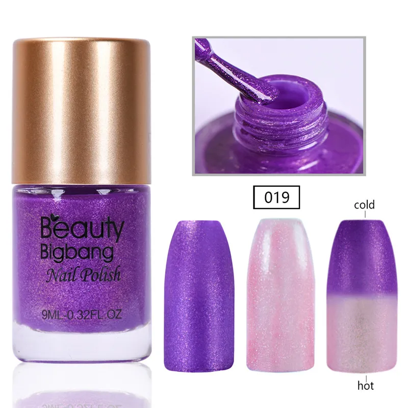 BeautyBigBang 9 мл фиолетовый цвет меняющий лак для ногтей Блеск меняющий температуру термальный лак для ногтей