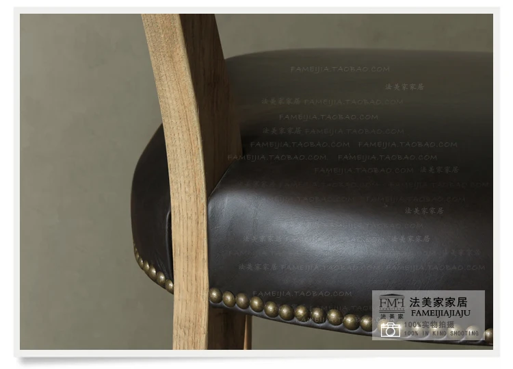 European Style and French country furniture / genuine leather chair/ chair of study room/solid wood dining chair