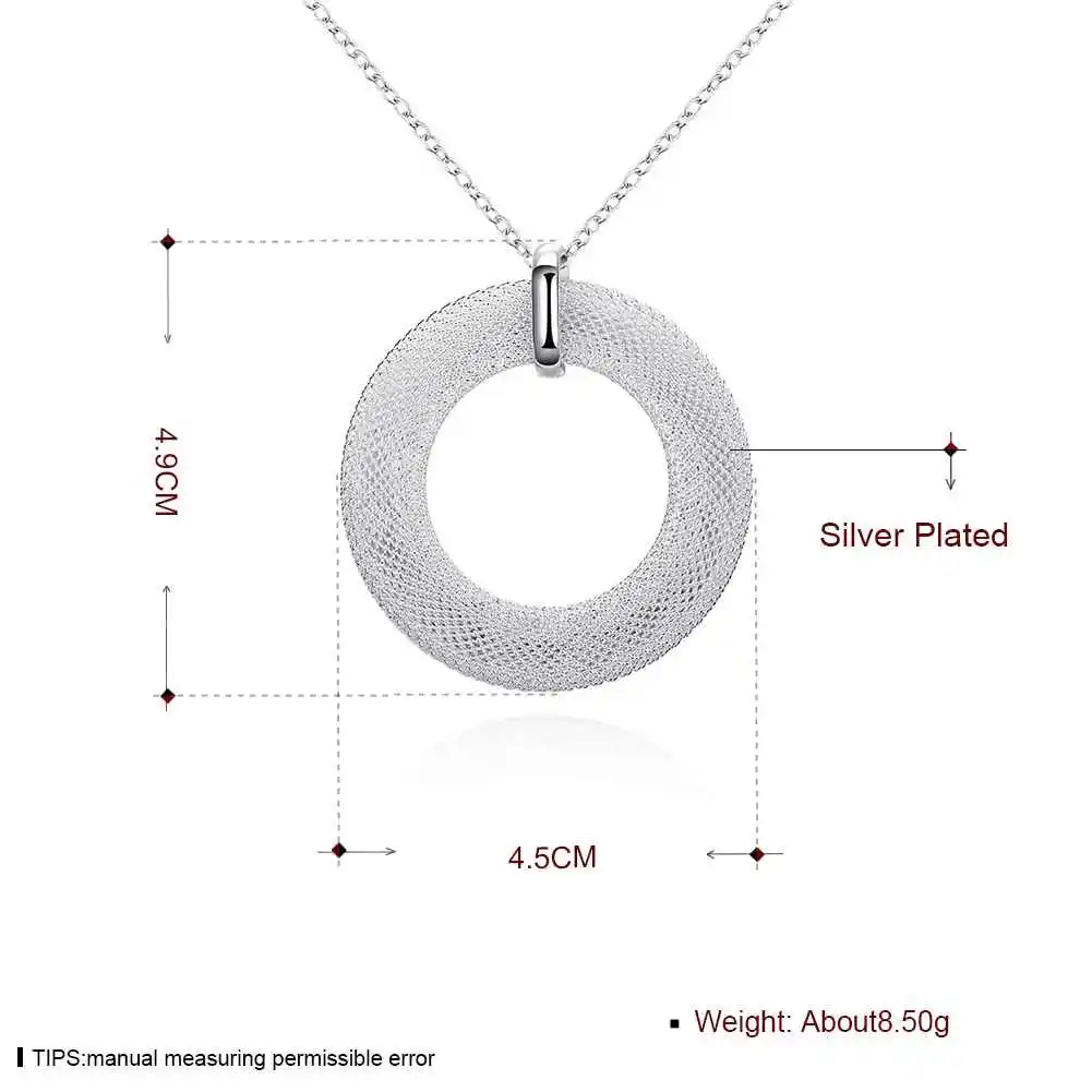 Хит продаж новинка распродажа Серебряный кулон сеть круг ожерелье 2015 joias CP054|silver
