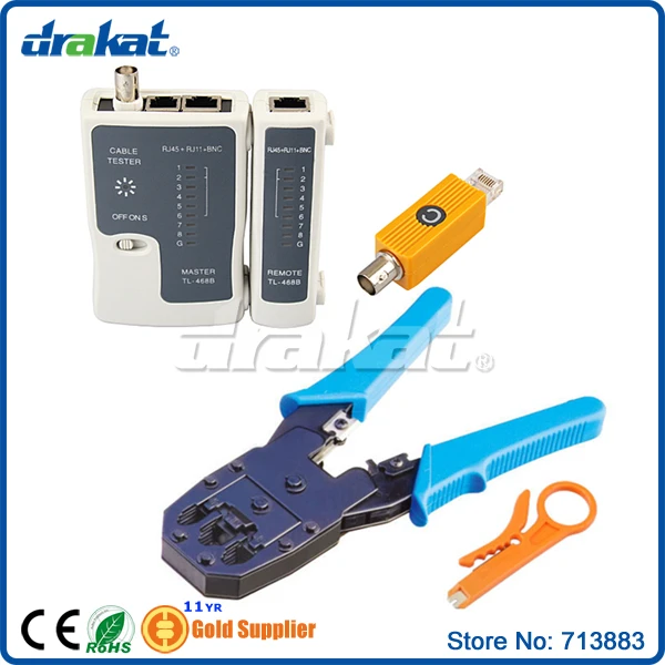 

RJ11 RJ45 Coaxial Cable Tester and crimper RJ 45 RJ 11 RJ 12 Network Tool sets
