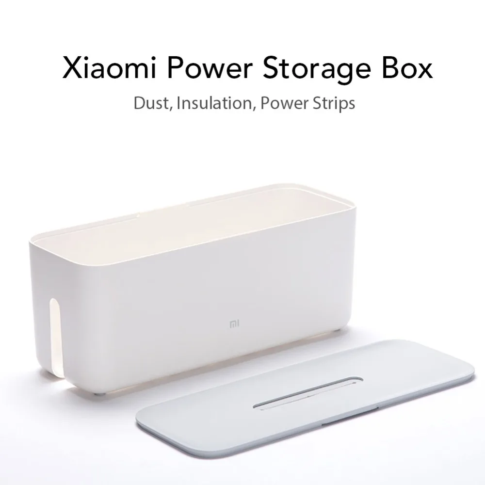 

Xiaomi Power Cable Collector Cable Storage Box Cord Organizer ABS Storage Box Detachable Cover Simple and Stylish Design White