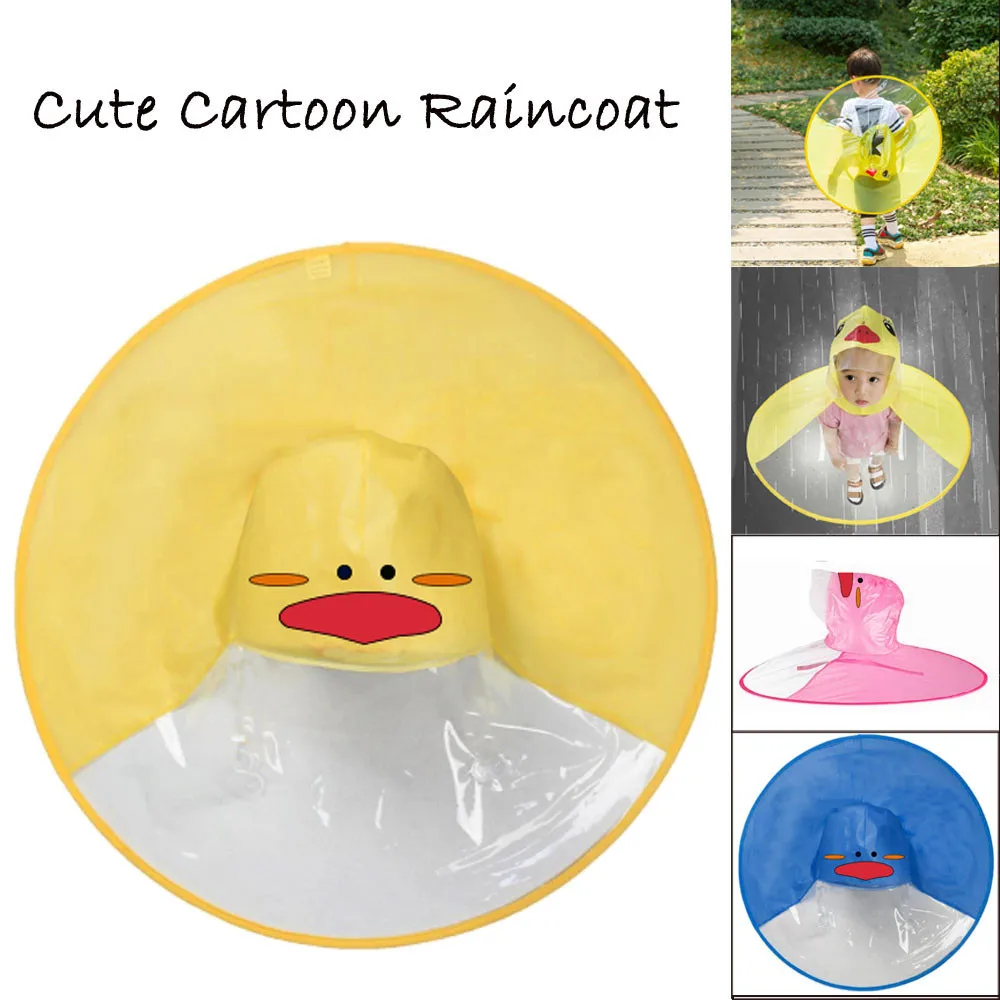 

Cute Rain Coat Suit for Girls UFO Children Kids Baby Umbrella Hat Magical Hands Free Raincoat Overalls For Children Raincoat