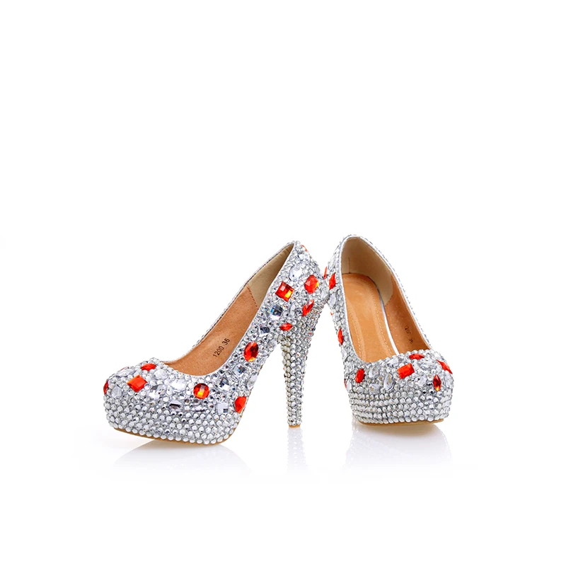 

Newest Designer 7 Kinds Of Heel Height Silver Rhinestone Crystal Gorgeous Stiletto Nightclub Shoes Bridal Wedding Shoes