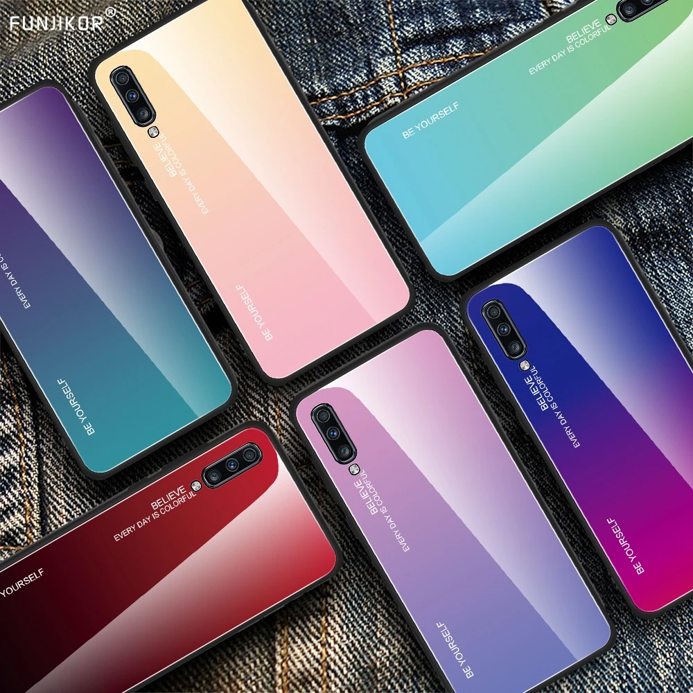

Luxury Gradient Tempered Glass Case For Samsung Galaxy A20E A10 A20 A30 A40 A50 A60 A70 M10 M20 M30 A80 Cover Protective Funda
