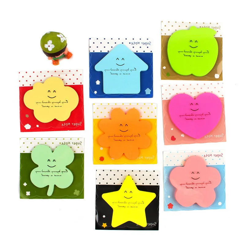 

40 Pcs Korea Stationery Cute Sticky Candy Colored Sticky Notes Notebook Message Cartoon Kawaii Stationery Notepad