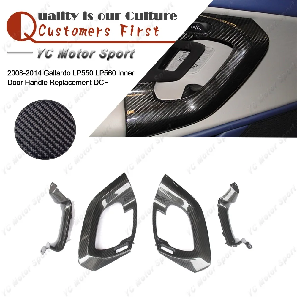 Car Accessories Dry Carbon Fiber Inner Door Handle Cover Fit For 2008 2014 Gallardo LP550 LP560