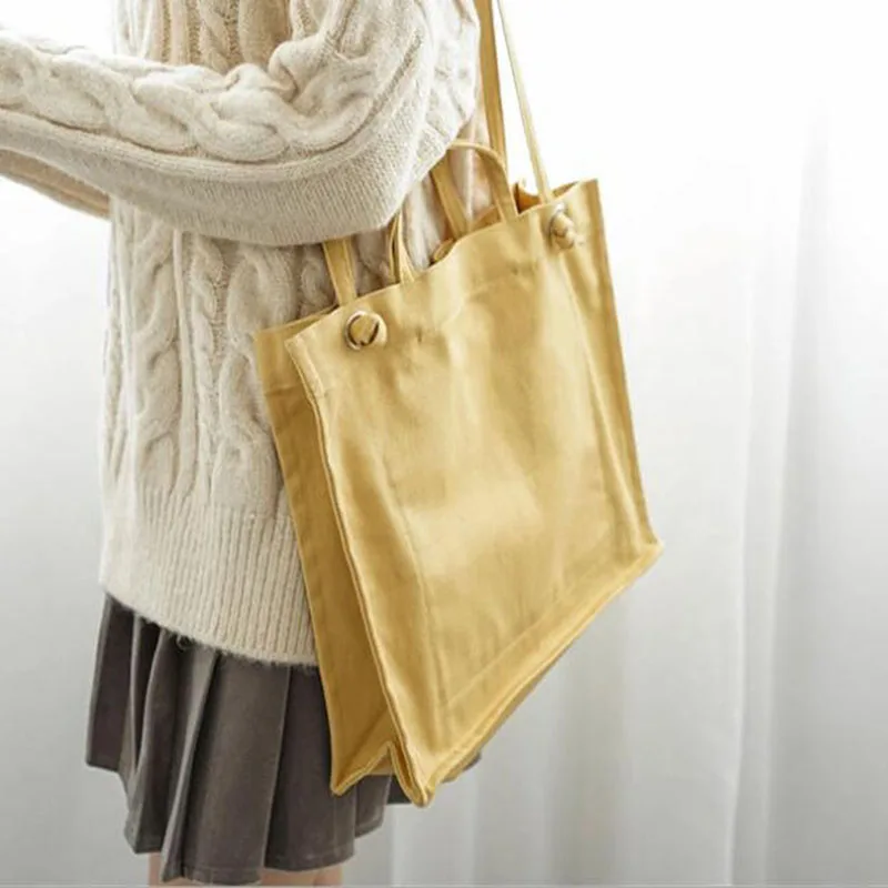 

Fashion Bolsa Feminina Durable Women Student Cotton Linen Single Shoulder Bag Wild Portable Handbag Solid Color Casual Handbag