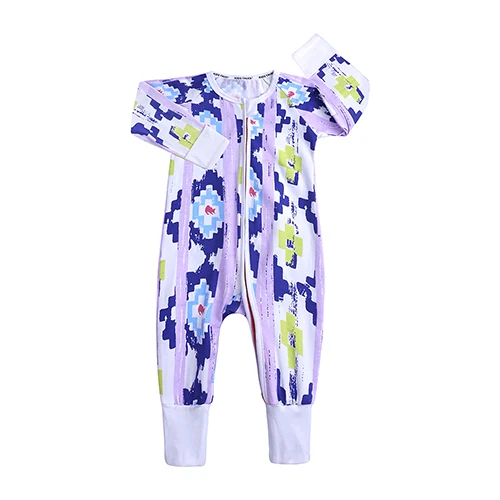 С принтом в виде листьев, длинные рукава Детская одежда для сна, Хлопковая пижама для новорожденных детские комбинезоны комбинезон для новорожденных одежда JP459 - Цвет: Product 11