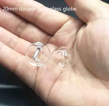 

20mm clear round glass globe bubble with 3mm double hole glass vial pandent glass bottle fashion DIY necklace accessory 200pcs