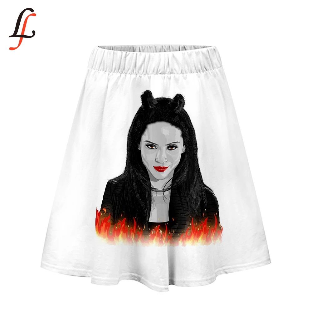 Женская юбка с принтом Люцифера модная уличная короткая юбка Harajuku K pop Горячая Распродажа, Повседневная модная летняя стильная одежда для отдыха для девочек