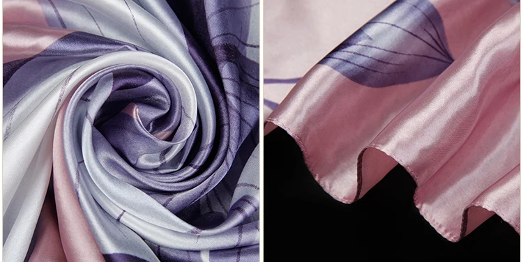 Модные голову Шелковый роскошный женский шарф мужской теплый шарф бандана Женский атласная печати платки 90x90 см квадратные шарфы большого